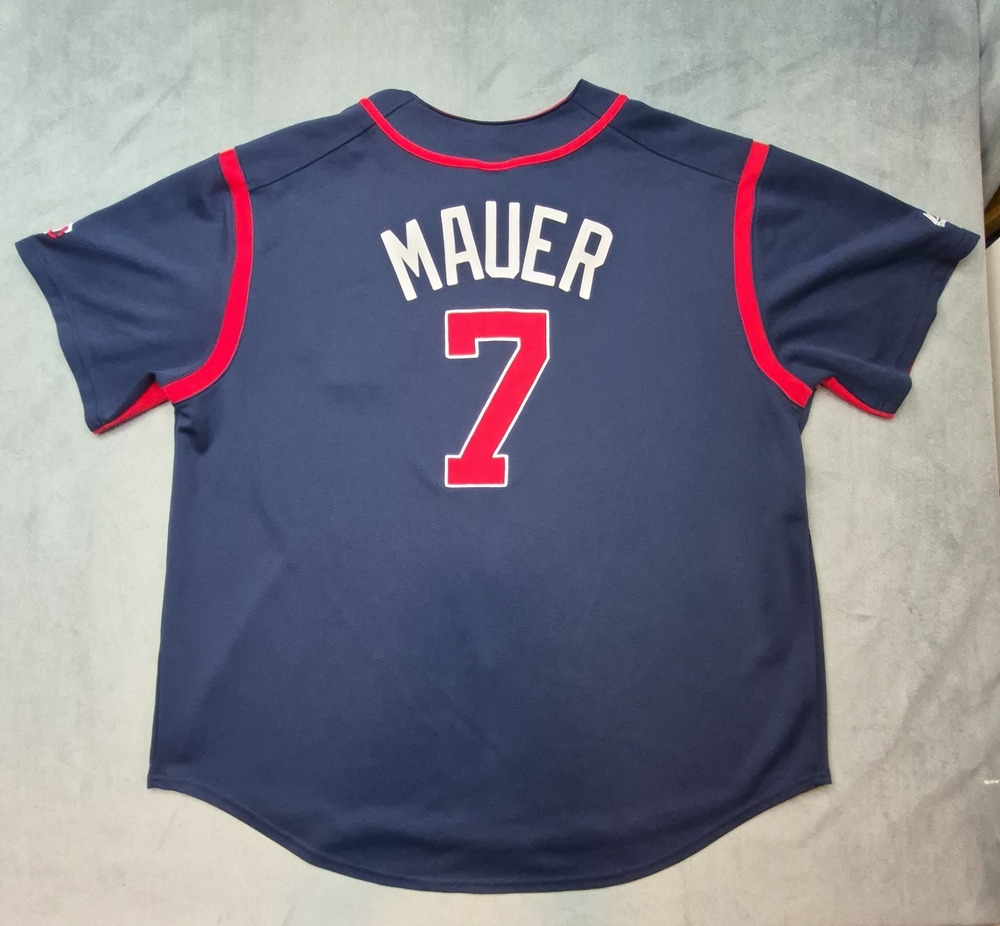 Majestic MLB Joe Mauer Hall of Fame Minnesota Twins Embroidered Jersey XXL